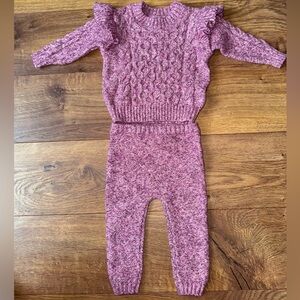 Old Navy Pink Knit Baby Sweater set